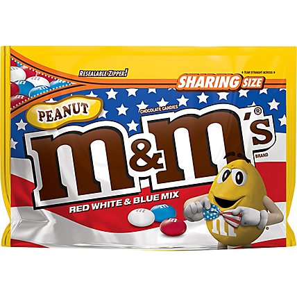 M&M'S Red White & Blue Mix Peanut Chocolate Candy Sharing Size - 10.7 Oz - Image 2