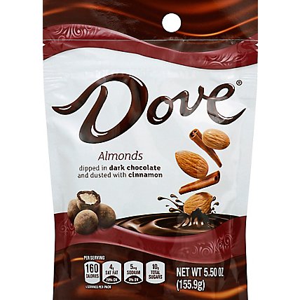 Dove Almonds With Cinnamon and Dark Chocolate Candy Bag 5.5 Oz - Image 2