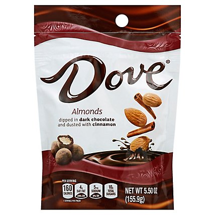 Dove Almonds With Cinnamon and Dark Chocolate Candy Bag 5.5 Oz - Image 1