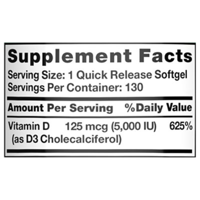 Nature's Truth High Potency Vitamin D3 125 mcg - 130 Count - Image 2