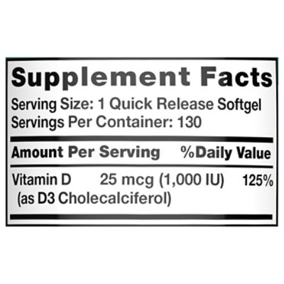 Nature's Truth Vitamin D3 25 mcg - 130 Count - Image 4