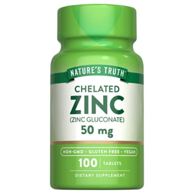 Nature's Truth Chelated Zinc 50 mg - 100 Count - Image 1