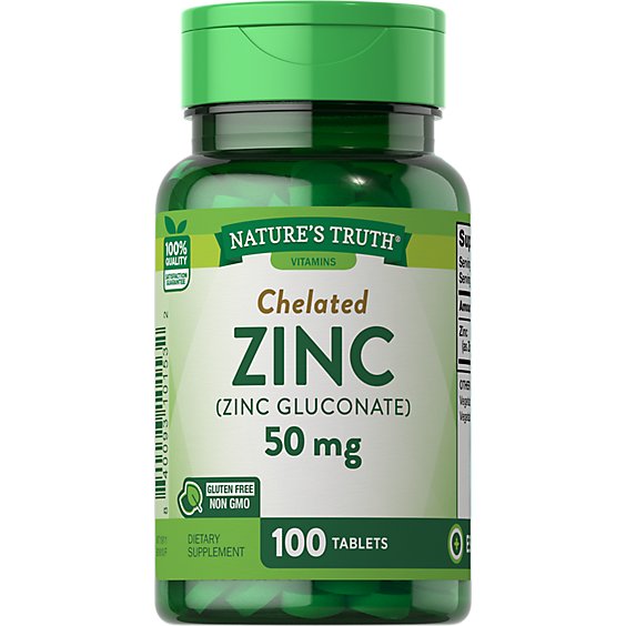 Nature's Truth Chelated Zinc 50 mg - 100 Count