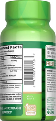 Nature's Truth Standardized Ginkgo Biloba 120 mg Plus Bacopa - 60 Count - Image 4