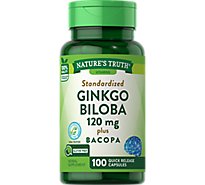 Nature's Truth Standardized Ginkgo Biloba 120 mg Plus Bacopa - 60 Count