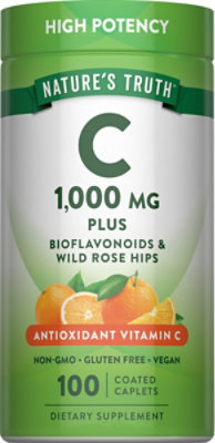 Nature's Truth Vitamin C 1000 mg With Bioflavonoids And Wild Rose Hips - 100 Count - Image 1