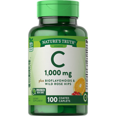 Nature's Truth Vitamin C 1000 mg With Bioflavonoids And Wild Rose Hips - 100 Count - Image 1