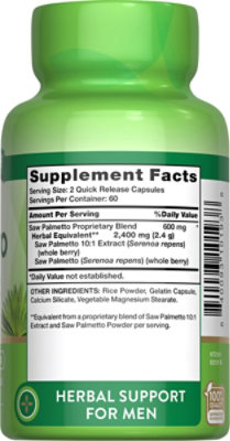 Nature's Truth Saw Palmetto 2400 mg - 120 Count - Image 2