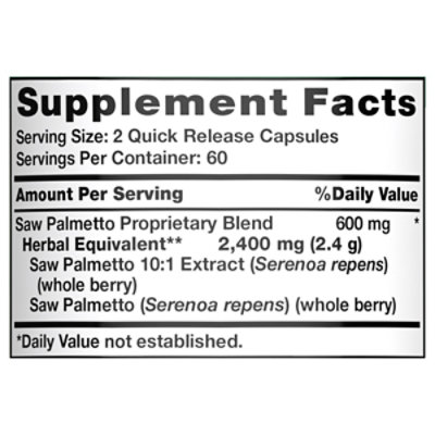Nature's Truth Saw Palmetto 2400 mg - 120 Count - Image 4