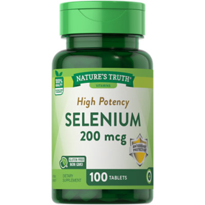 Natures Truth High Potency Selenium 200 mcg Tablets - 100 Count