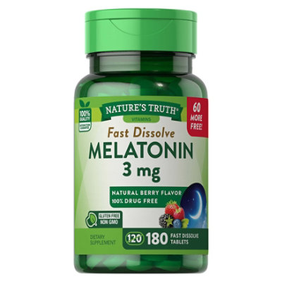 Nature's Truth Melatonin 3 mg Berry Dietary Supplement - 180 Count - Image 4