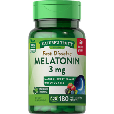 Nature's Truth Melatonin 3 mg Berry Dietary Supplement - 180 Count