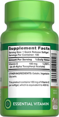 Nature's Truth High Potency Vitamin E 180 mg - 100 Count - Image 2