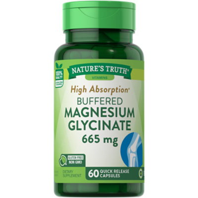 Natures Truth Magnesium Glycinate 665 mg Capsules - 60 Count