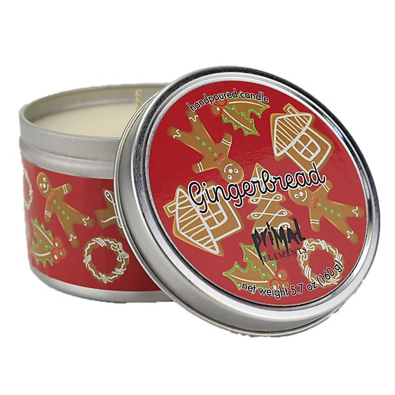 Primal Elements Gingerbread Tin Candle - 6 Oz
