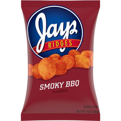 Jays Smoky BBQ Flavored Ridges Potato Chips - 10 Oz - Image 1