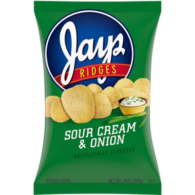 Jays Ridges Sour Cream and Onion Flavored Potato Chips - 10 Oz - Image 1