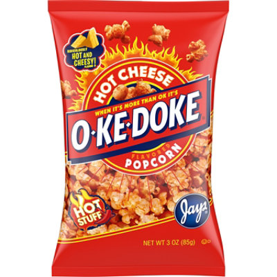 O-Ke-Doke Hot Cheese Flavored Popcorn - 3 Oz - Image 1