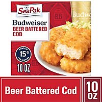 SeaPak Shrimp & Seafood Co. Cod Fillets Frozen Budweiser Beer Battered - 12.5 Oz - Image 1