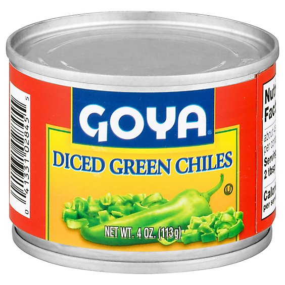 Goya Fire Roasted Diced Green Chiles, 4 Oz - 4 Oz