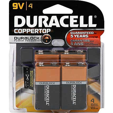 Duracell Battery Copper Top Alkaline 9V - 4 Count - Image 2