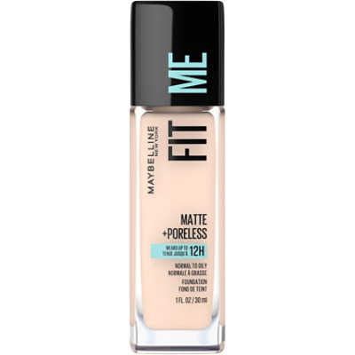 Maybelline Fit Me Matte Plus Poreless Fair Porcelain Liquid Foundation Makeup - 1 Oz