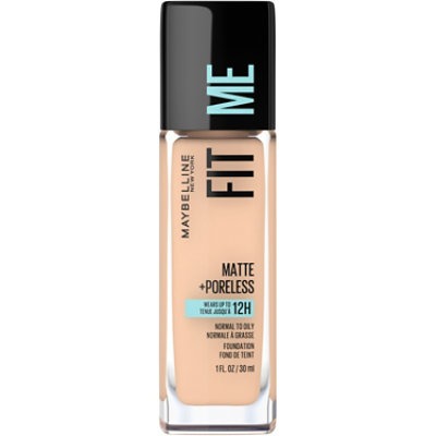 Maybelline Fit Me Matte Plus Poreless Soft Sand Liquid Foundation Makeup - 1 Oz - Image 1