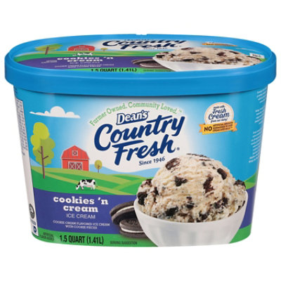 Deans Country Fresh Cookies N Cream Ice Cream - 48 Oz - Image 1