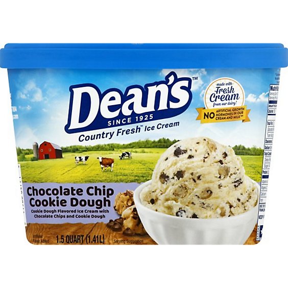 Dean's Country Fresh Chocolate Chip Cookie Dough Ice Cream Scround - 1.5 Quart