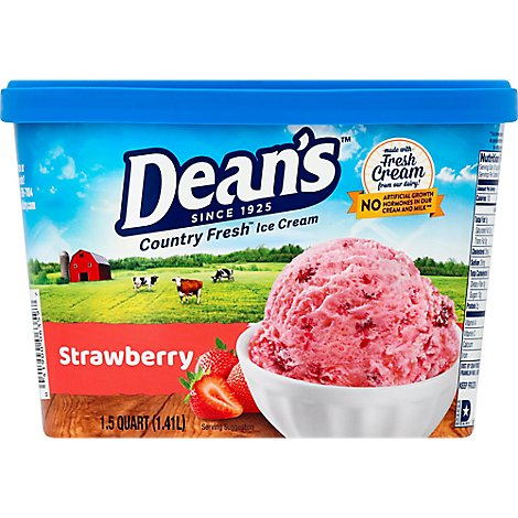 Deans Country Fresh Strawberry Ice Cream - 48 Oz