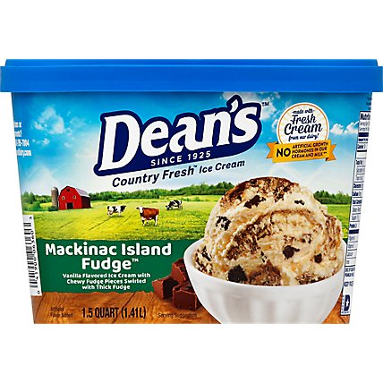 Dean's Country Fresh Mackinac Island Fudge Ice Cream Scround - 1.5 Quart - Image 1