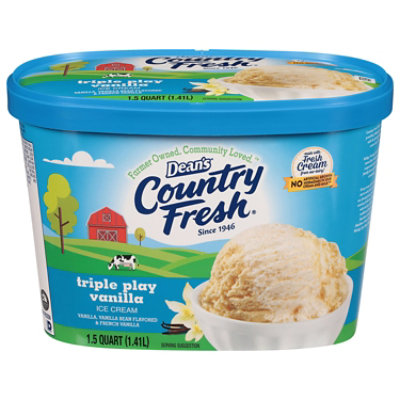 Deans Country Fresh Triple Play Vanilla Ice Cream - 48 Oz - Image 1