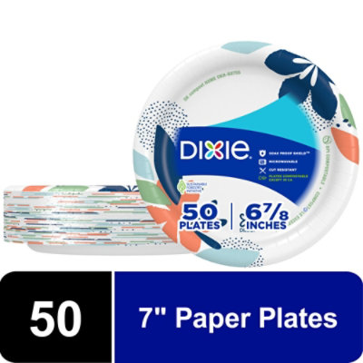 Dixie Ultra® Deep Dish Disposable Paper Plates, 9-9/16 inch, Dinner Size  Printed Disposable Plate, 40 Count