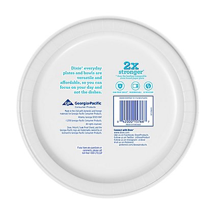 Dixie Everyday Paper Plates White 10 1/16 Inch - 54 Count - Image 4