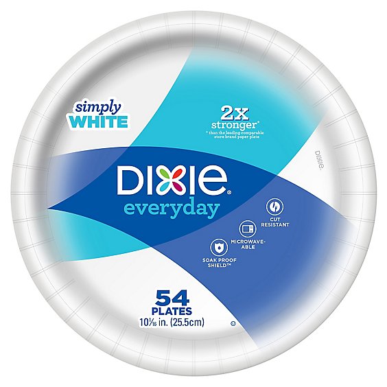 Dixie Everyday Paper Plates White 10 1/16 Inch - 54 Count