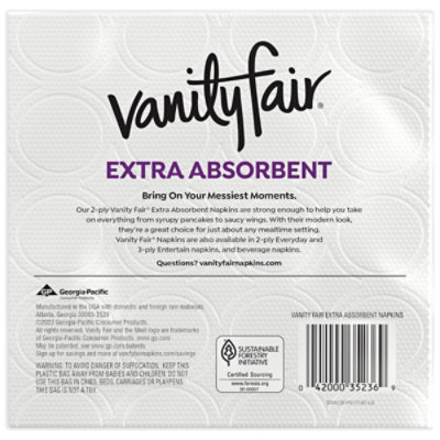 Vanity Fair Extra Absorbent Paper Napkins - 80 Count - Image 3