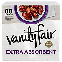 Vanity Fair Everyday Casual Napkins White Paper 2 Ply - 80 Count - Image 2
