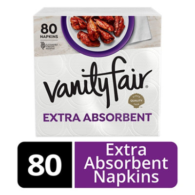 Vanity Fair Extra Absorbent Paper Napkins - 80 Count - Image 1