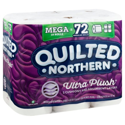 Quilted Northern - Quilted Northern, Ultra Plush - Bathroom Tissue,  Unscented, Mega Roll, 3-Ply (9 count), Shop