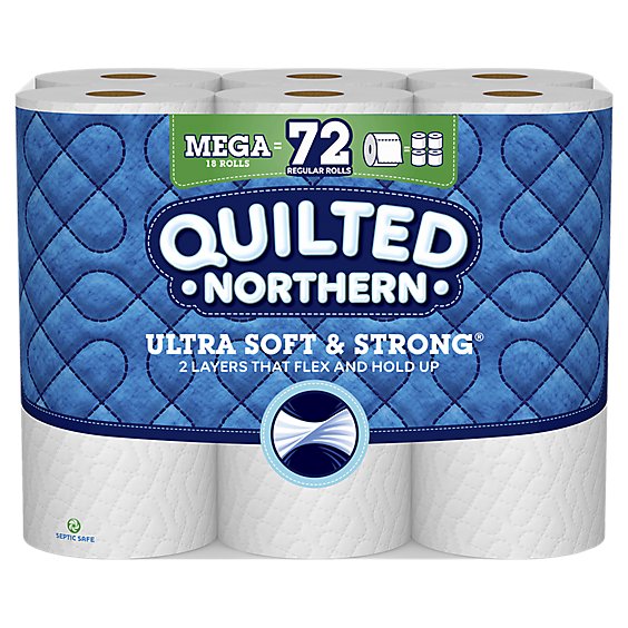 Quilted Northern Ultra Soft & Strong Bathroom Tissue Mega Roll 2 Ply White - 18 Roll