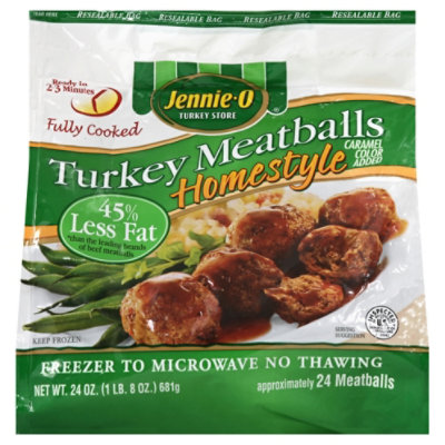 JennieO Fully Cooked Homestyle Turkey Meatballs 24 Oz Safeway