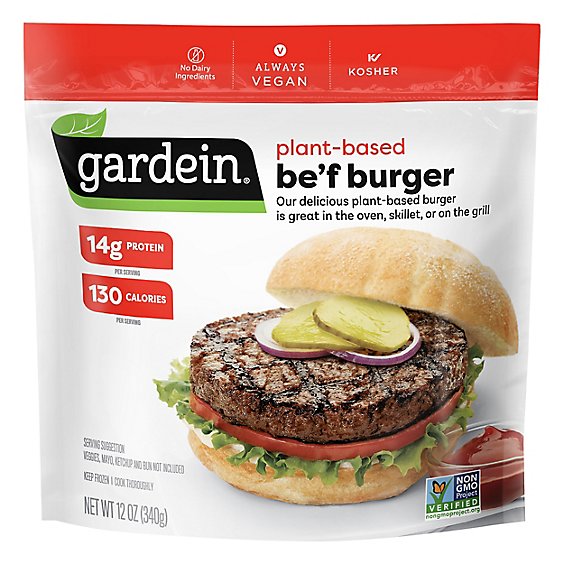 Gardein Ultimate Plant Based Frozen Beefless Burger Frozen Patties 4 Count - 12 Oz