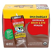 Horizon Organic Chocolate Milk DHA Omega-3 Lowfat - 6-8 Fl. Oz. - Image 1