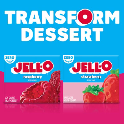 Jell-O Raspberry Sugar Free Gelatin Dessert Mix Box - 0.3 Oz - Image 8