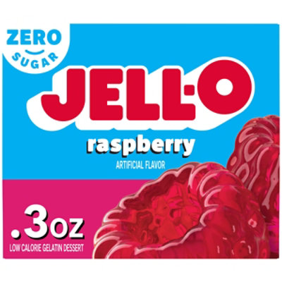 Jell-O Raspberry Sugar Free Gelatin Dessert Mix Box - 0.3 Oz - Image 1