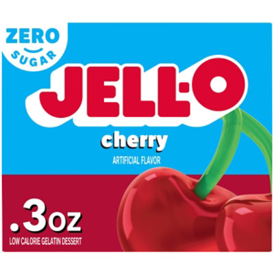 Jell-O Cherry Artificially Flavored Zero Sugar Low Calorie Gelatin Dessert Mix - 0.3 Oz - Image 1