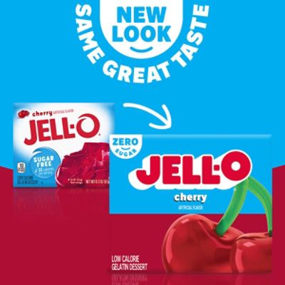 Jell-O Cherry Artificially Flavored Zero Sugar Low Calorie Gelatin Dessert Mix - 0.3 Oz - Image 3