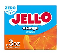 Jell-O Orange Sugar Free Gelatin Dessert Mix Box - 0.3 Oz