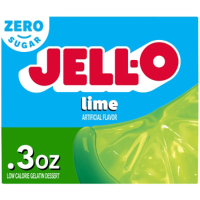 Jell-O Lime Sugar Free Gelatin Dessert Mix Box - 0.3 Oz