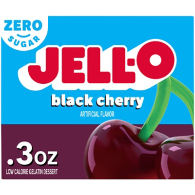 Jell-O Black Cherry Artificially Flavored Zero Sugar Low Calorie Gelatin Dessert Mix - 0.3 Oz - Image 1